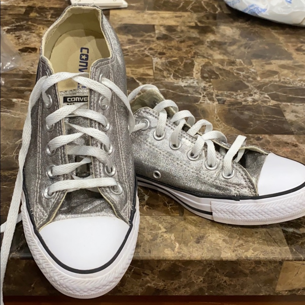 Silver Converse sneakers